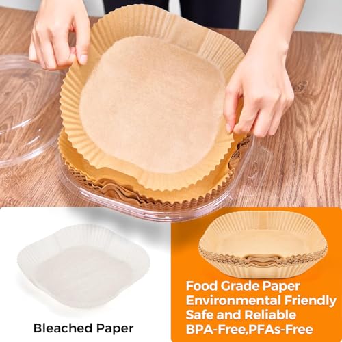 100Pcs 6.5IN Square Air Fryer Paper Liners Disposable for 3 (100 Count)