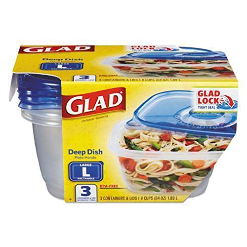 Food Storage Containers (Rectangle / 3 Count (Pack of 1))