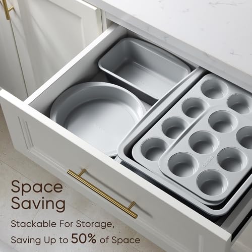 7 Piece Baking Pans Set (Gray & Blue 7-Piece)
