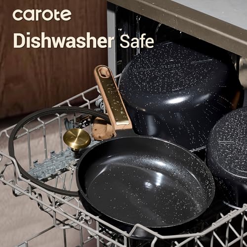 Ceramic Cookware Sets (Black / 16 Piece)