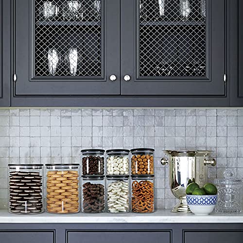 Glass Jars with Black Lids (2 Sets of 100oz)