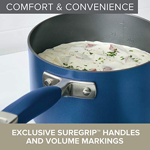 Advanced Home Hard Anodized Nonstick Sauce Pan (2 Quarts / Indigo)