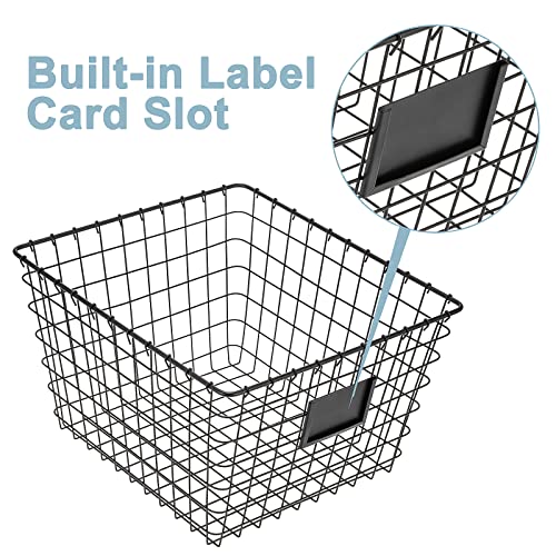 4 Pack【Extra Large】 Wire Handmade Storage Basket for Organizing Household Goods (Extra-Large Black)
