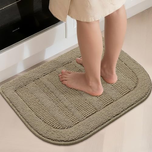 30x18 Inch Kitchen Rugs Non Slip Washable Kitchen Sink Rug (1'6" x 2'6" (Semicircular) / Beige)