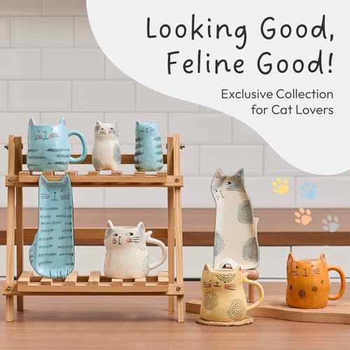 Cat Coffee Mugs Set of 4