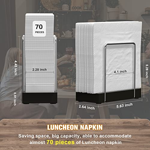 Napkin Holder for Table (Silver/Black / 5.78 x 2.51 x 5.04 inches)