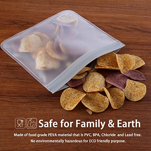 12 Pack Dishwasher Safe Reusable Food Storage Bags (12 Pack-2 Gallon 5 Sandwich 5 Snack / Gray)
