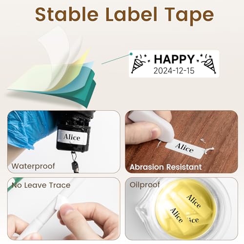 D30 Mini Bluetooth Label Maker Machine with Tape Portable Printer