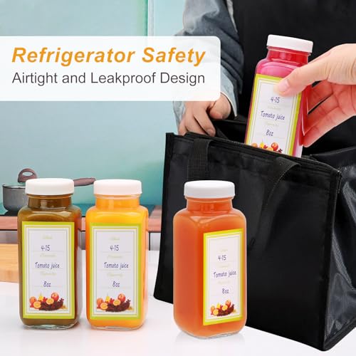 Juice Bottles With Caps 8 oz (8 Ounces)