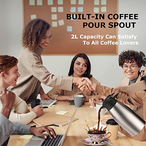 6 sets 70 oz Thermal Coffee Carafe for keeping hot (Silver / 6× 70 Ounces)