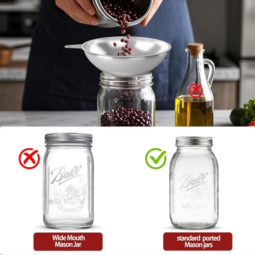 Stainless Steel Metal Canning Funnel with Removable Strainer