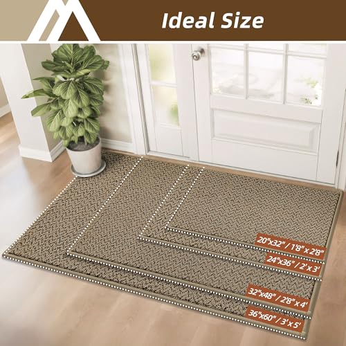 Dirt Trapper Door Mat 24"x36" Non Slip Washable Taupe (86.4 Sq Ft)