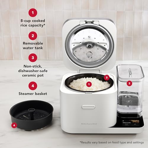 8 Cup Grain and Rice Cooker (Porcelain White)