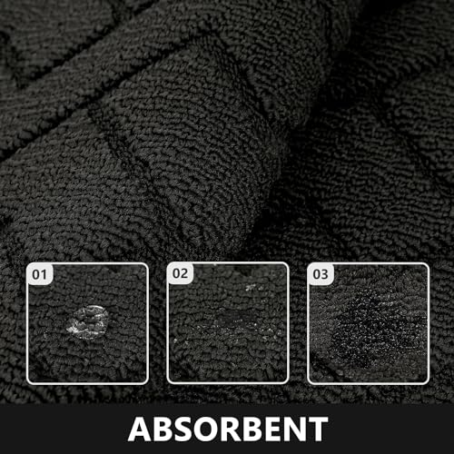 Kitchen Runner Rug (Black / 20"x59"+20"x32")