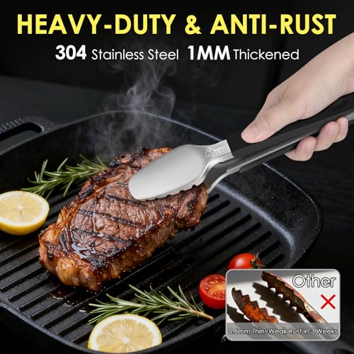 Stainless Steel Kitchen Tongs (Toothed head: 9,12 inch)