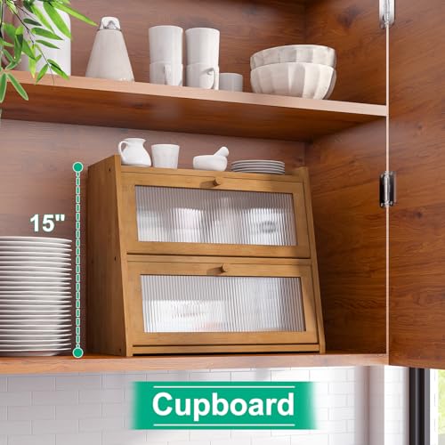 Bread Box for Kitchen Counter (Brown / Large-2_Tier)