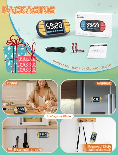 Magnetic Digital Kitchen Timer for Classroom Countdown