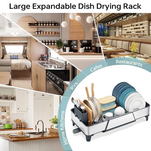 Expandable Dish Drying Rack for Kitchen Counter