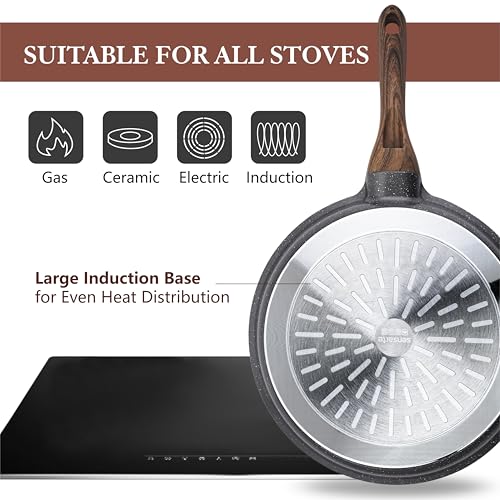 Nonstick Cookware Set 13 Pcs (Gray)