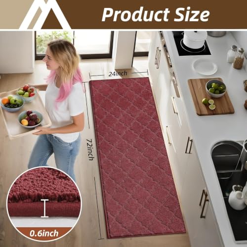 Kitchen Runner Rugs Non (Red / 24"X 72")