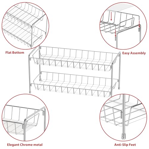2 Tier Countertop Spice Rack Organizer