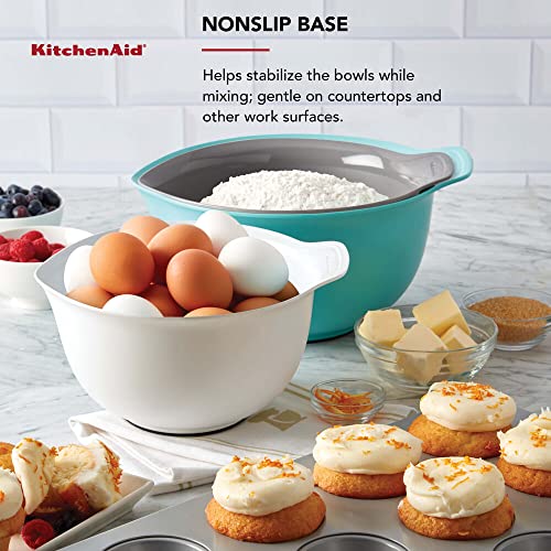 Universal Nesting Plastic Mixing Bowls (Aqua Sky White Gray / Set of 3)