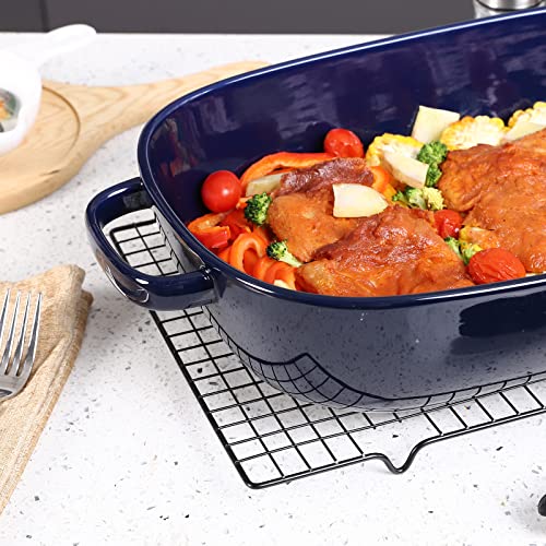 6 Quart Large Rectangular Baking Dish (6 quart Blue)