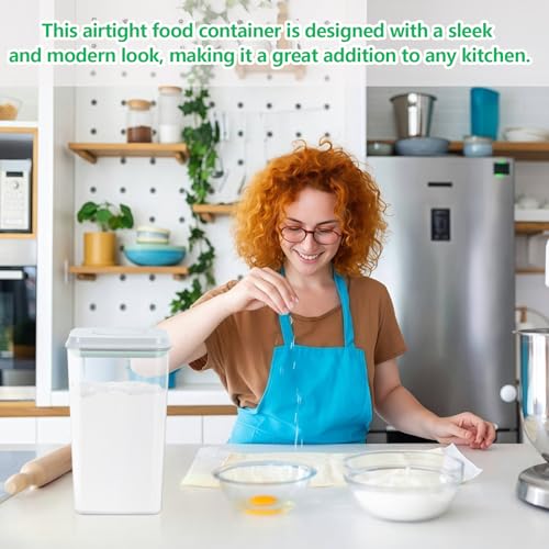 4.2 Qt Airtight Flour Rice Storage Container with Pop (4.2Qt-Square)