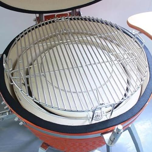 Cooking Grates with Ceramic Heat Deflectors System for Kamado Joe Classic (Large Big Green Egg Grates)