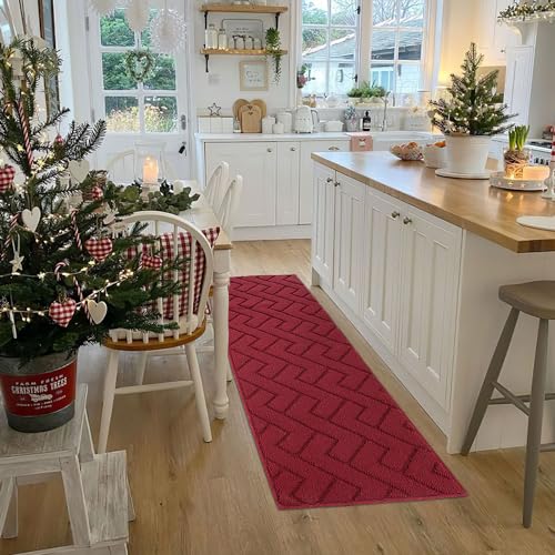 Kitchen Runner Rug (Red / 20"x59"+20"x32")
