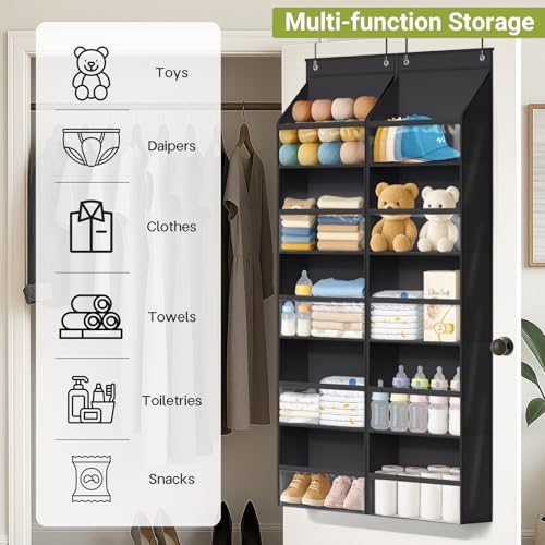 2 Pack Over the Door Organizer (2 Packs / Pure Black)