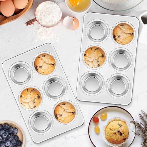 Stainless Steel Muffin Pan 6 Cups (6 Cup)