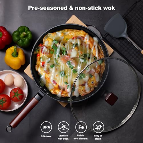 Carbon Steel Wok (Transparent/Black)