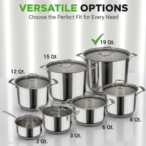 19 Qt Stock Pot with Lid (Stainless Steel / 19 Quarts)