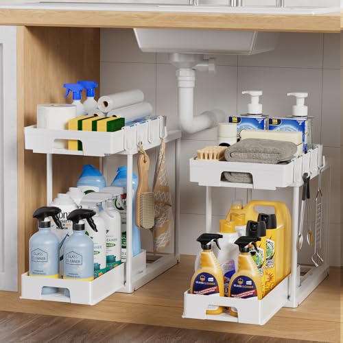Under Sink Organizers and Storage (2Set-White)