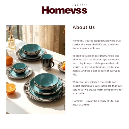 HomeVss 48 Piece Dinnerware Set