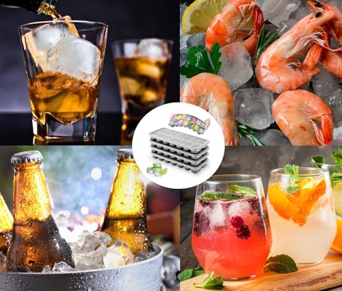 Ice Cube Tray 4 Pack (Black Gray)
