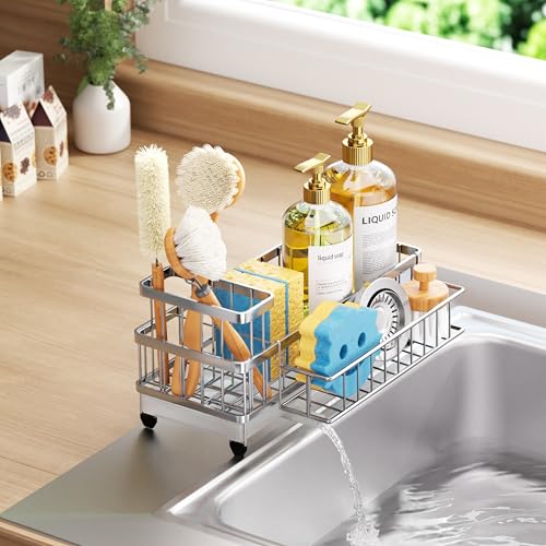 Sponge Holder for Kitchen Sink (Silver / X-Large)