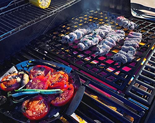 7670 Dual Sided Sear Grate for Weber Genesis II 300 (Black-Cast Iron-7670)