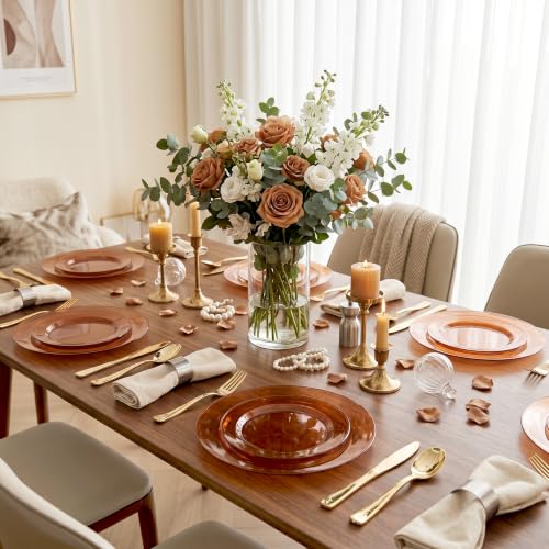 200 Pcs Amber Plastic Plates (Clear Brown / 200 Pcs)