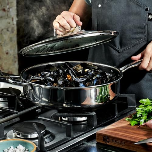 5.5 Qt Hybrid Nonstick Deep Sauté Frying Pan & Lid