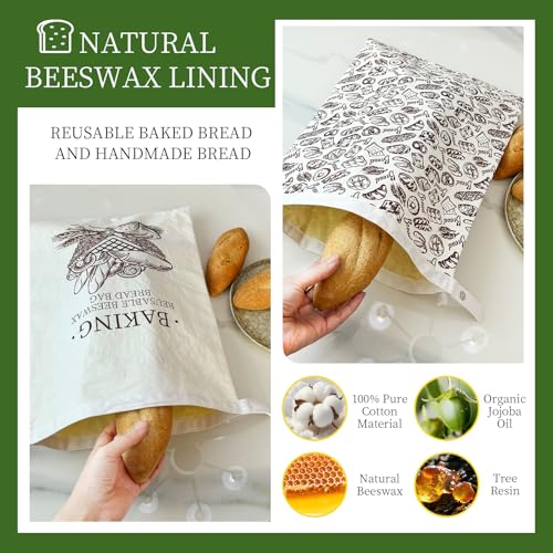 Reusable Beeswax Bread Bags (Bread pattern)