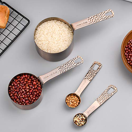 Copper Measuring Cups and Spoons Set 10