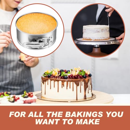 4 Pcs 4 Inch Stainless Steel Springform Pans Mini Cheesecake Pans (Light Silver / 4 Inch)