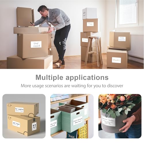 3 X 5 Inch Rectangle Sticker White Moving Labels for Boxes (White)