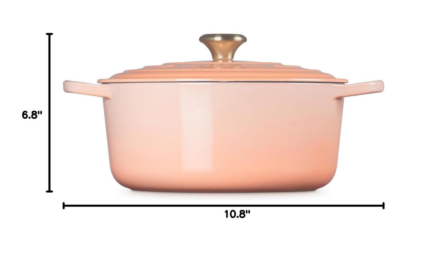Enameled Cast Iron Round Dutch Oven (Peche / 5.5 Qt)