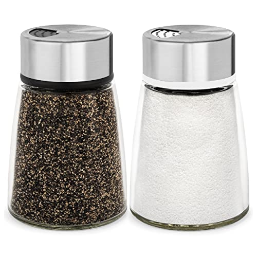 Salt and Pepper Shakers Set with Adjustable Pour Holes
