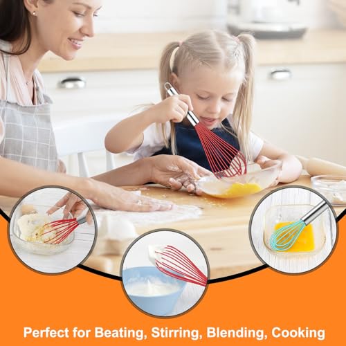 4 Pieces Silicone Whisks Set (Multicolor)