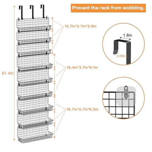 9 Tier Spice Rack Organizer with Door Hook