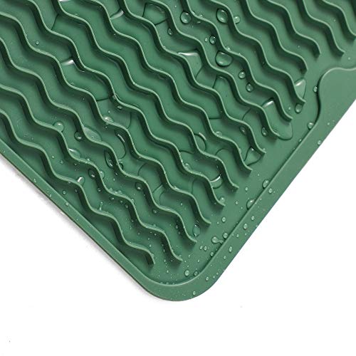 Silicone Dish Drying Mat (Green / 16"L x 12"W)